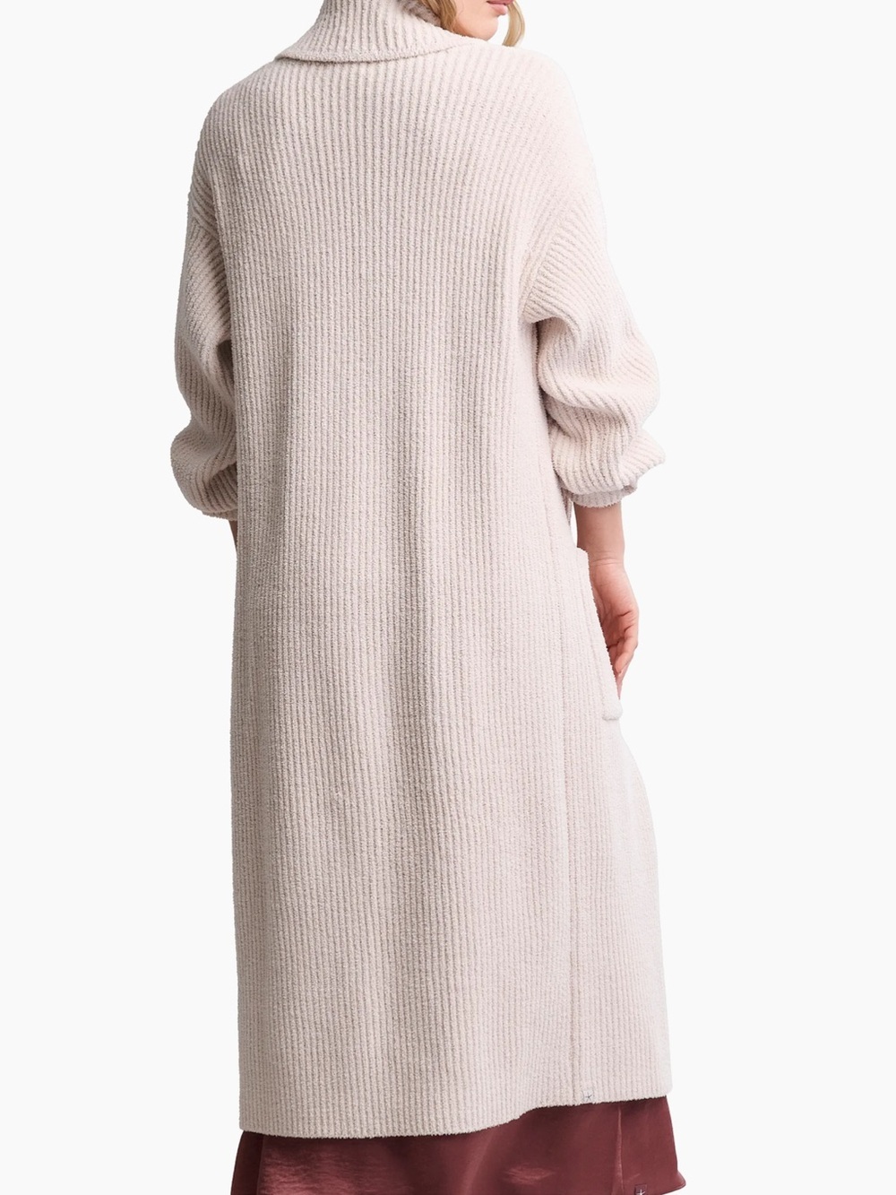 Barefoot Dreams Sand Dune Pink Cotton Ribbed Cardigan Large XL - Picture 3 of 16